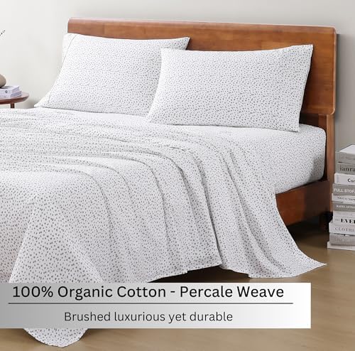 LANE LINEN Full Size Sheets 100% Organic Cotton Cooling Soft - Haze Grey - Image 3