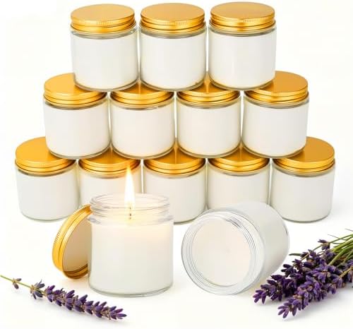 24 PCS 4oz White Soy Wax Candles, Lavender Scented Candle Gift Set, Bulk Wedding Party Favors for Birthday, Anniversary, Housewarming, Corporate Events | Relaxing Aromatherapy Home Decor. by Trxvxo