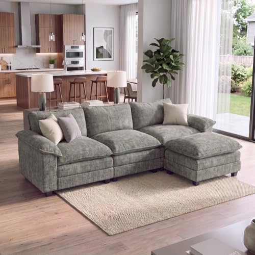 Homall 118.9" L Shaped Cloud Couch, Modular Sectional Sofa for Living Room by Homall