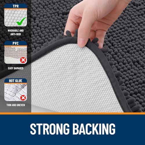 OLANLY Large Bathroom Rugs 50x30, Extra Soft Absorbent Chenille Bath Rugs - Image 6