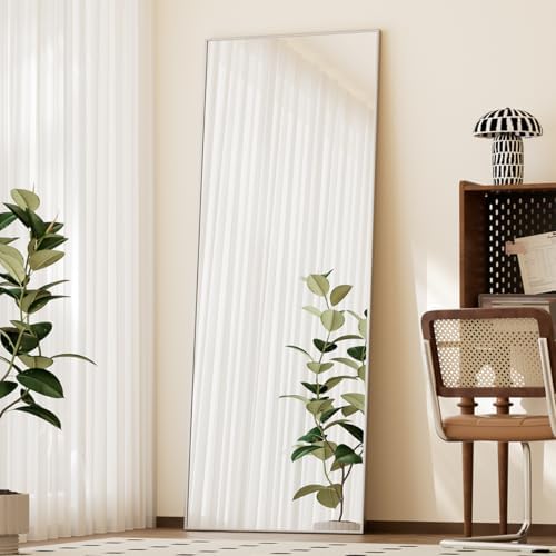 BEAUTYPEAK Full Length Mirror with Stand, 56"x21" Floor Mirror, Silver by BEAUTYPEAK