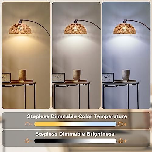 Brilvibera Boho Floor Lamp with Remote Arc Tall Lamp - Image 4