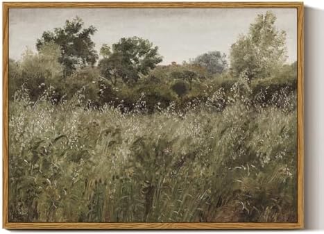 InSimSea Framed Canvas Wall Art Decor, Vintage Natue Landscape Art, Country Wilderness Painting Picture, Retro Decor for Bedroom Living Room, Office, Bathroom, Hallway, Room,12"x16" by InSimSeaArt
