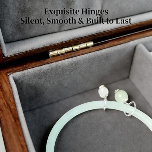 Bescott 1 Layer Solid Black Walnut Wooden Jewelry Box for Women Wood Vintage Organizer for Men Earrings Rings Necklaces Bracelet Watch Storage - Image 6