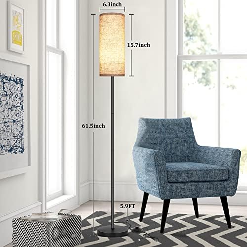 PARTPHONER Floor Lamp for Living Room, Modern Standing Lamps with Lampshade, Minimalist Tall Lamp with Foot Switch for Living Room, Bedroom, Kids Room, Office(Bulb Not Included) - Image 4