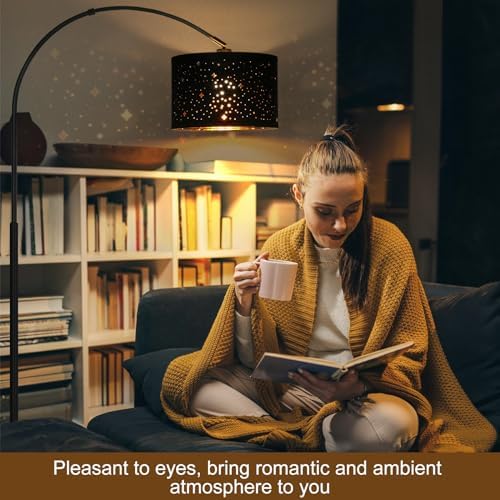 Dimmable Floor Lamp, Arc Floor Lamp with Adjustable Star Shade, Black - Image 5