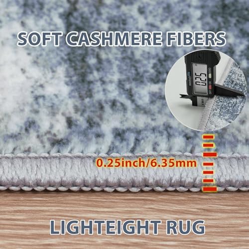 5x8 Area Rugs for Living Room Washable Bedroom Dining Room Blue Grey - Image 6