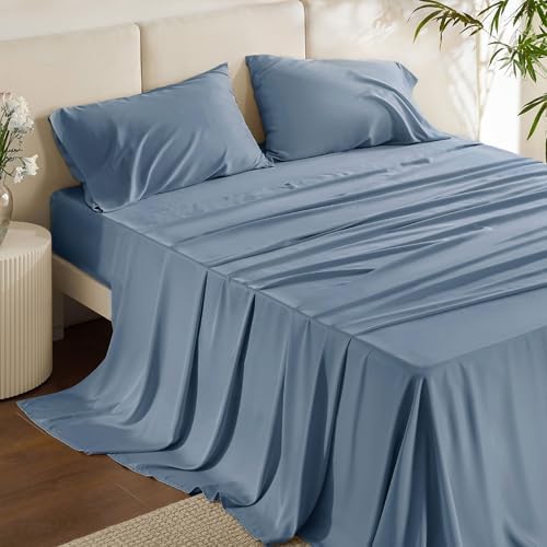 Bedsure PureWoven Rayon Derived from Bamboo, California King Sheet Sets by BEDSURE