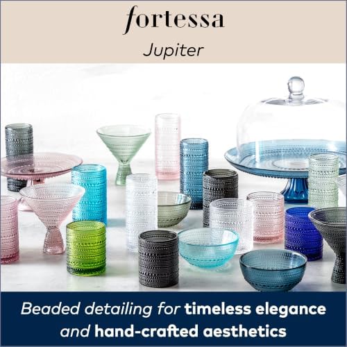 FORTESSA Jupiter Beaded Hobnail Glass Vintage Themed Drinkware Set, 13 Ounce Iced Beverage Glasses (Set of 6), Dishwasher-Safe, Smoke Gray - Image 6