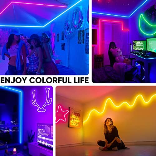 Shine Decor 24V Smart Neon Rope Lights, RGBW Silicone Neon Light Remote APP WiFi Control Music Sync, RGB+Warm White Changing Dimmable LED Neon Strip 16.4FT Flexible Waterproof for Indoor Outdoor - Image 5