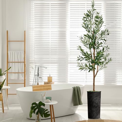 Artificial Tree in Optional Designed Pot, Fake Olive Silk Tree for Indoor and Outdoor Home Decoration - 68" Overall Tall (Plant Pot Plus Tree) - Image 7