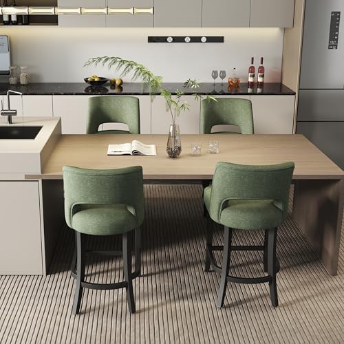 VKNOW Bar Stools Set of 4, 26" Upholstered Counter Height Bar Stools - Image 4