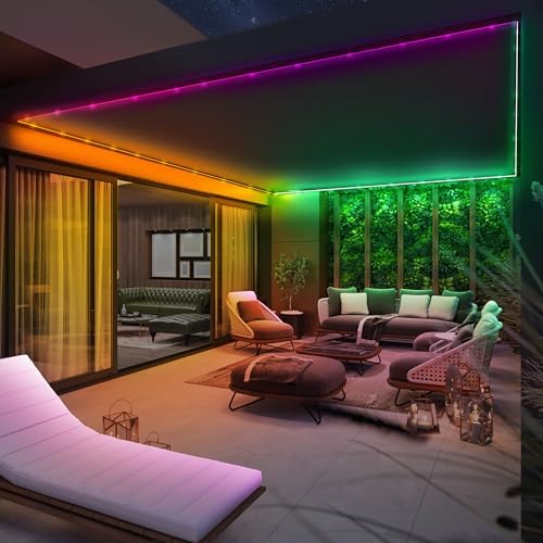 Feit Electric 10ft Chasing & Tunable White LED Tape Light, Dimmable, RGB Colors, Cut-to-Fit, Linkable up to 40ft, Slim 0.4in Width, Indoor/Outdoor Plug-In Light Strip, Remote Controlled, TAPE120/CHASE - Image 5