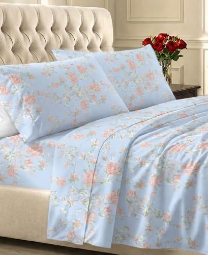 California Design Den Soft 100% Cotton Sateen Queen Size Bedsheets,4 Pc Set by CaliforniaDesignDen