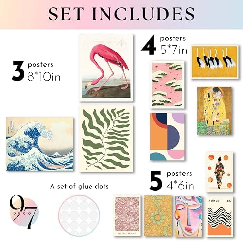 97 Decor Artsy Eclectic Wall Art, 12 Pcs Maximalist Posters, Unframed - Image 2