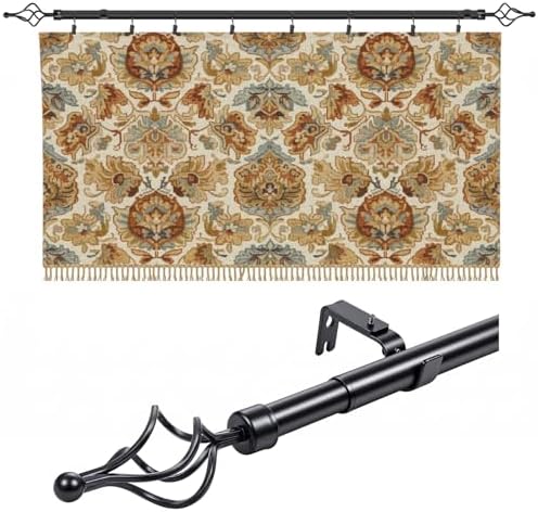 Marsui Quilt Hanger for Wall Display, Spiral Cap Tapestry Rod 16"-30",Black by Marsui