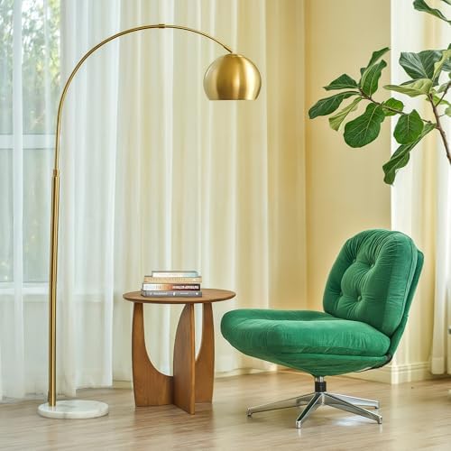 CO-Z 69" Modern Arc Floor Lamp, Gold Standing Light with Adjustable Metal Shade and Marble Base, LED Bulb Included, Contemporary Lighting for Living Room or Sofa by CO-Z