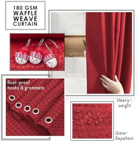Clara Clark Bathroom Set - Christmas Bathroom Accessories Set, 24PC Bathroom Accessory Set, Christmas Bathroom Sets with Adhesive Corner Shower Caddy Hanging, Toilet Brush, Trash Can & Soap Dispenser - Image 7