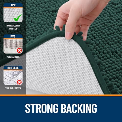 OLANLY Toilet Rugs U-Shaped 24x20, Soft Absorbent Chenille Contour Rugs - Image 6