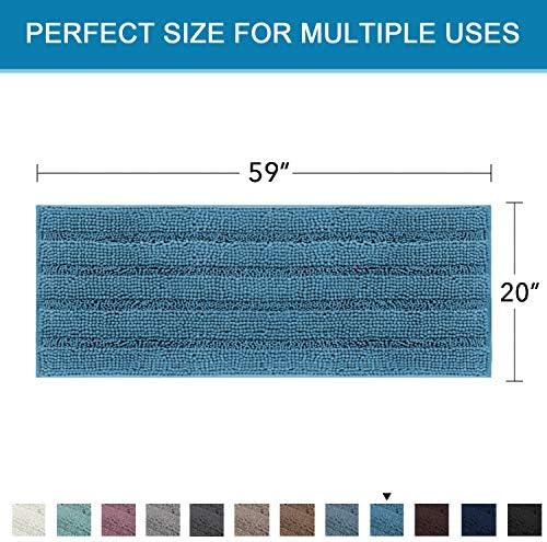 H.VERSAILTEX Bathroom Rugs Bath Mat Runner Rug Non Slip Kitchen Rug Extra Long Bath Rug Runners Oversized 59" x 20" Absorbent Washable Dry Fast Plush Area Rug for Bathroom/Bedroom - Turquoise Blue - Image 2