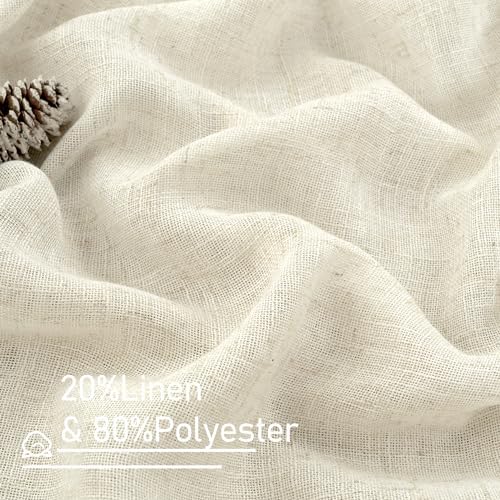 LAMIT 108 inch Semi Sheer Linen Curtains for Living Room Bedroom 2 Panels - Image 3