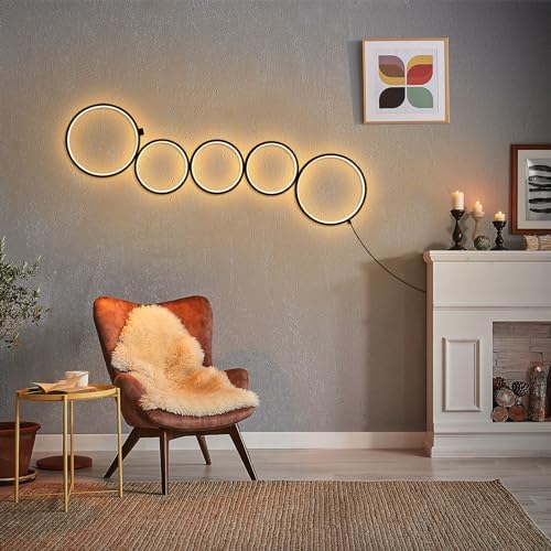 NUÜR 43.3" 5-Ring LED Floor Lamp, Modern Dimmable Standing Lamp - Image 2