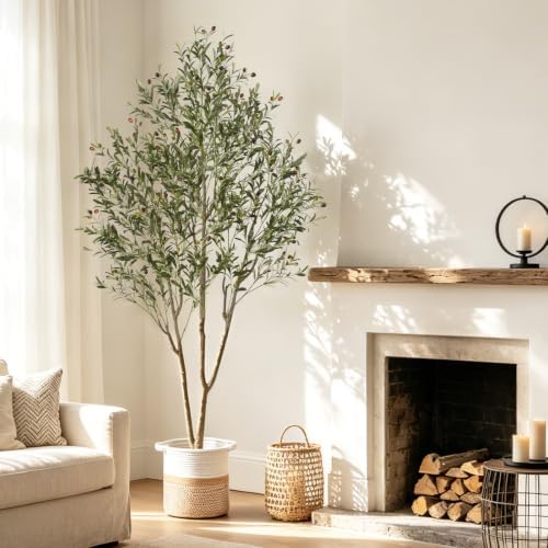 7FT Olive Trees Artificial Indoor with Planter&Basket, Tall Faux Olive Tree - Image 4