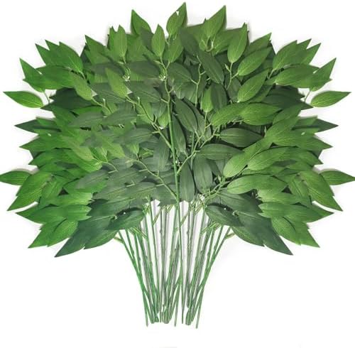 80Pcs Artificial Italian Ruscus Greenery Stems 18in by FUNORNAM