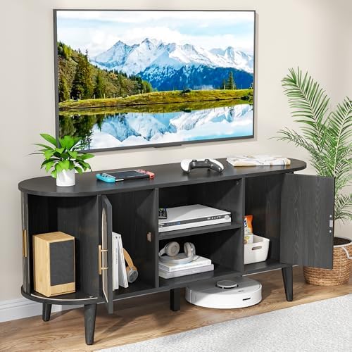 51"Fluted TV Stand for Tvs up to 60" Entertainment Center with Open Storage - Image 6