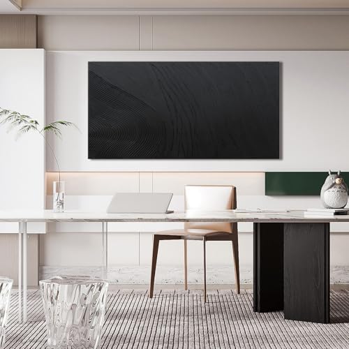 Black Wall Art Decor Canvas Art Wall Decor Black Silence Wall Art Painting Decorations Artwork Wall Art Prints Modern Textured Wall Art for Living Room 20"X40" for Room Bedroom Office Decor - Image 5