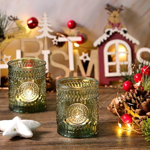 Green Votive Candle Holders Set of 36- Glass Tealight Candle Holders Bulk - Image 7