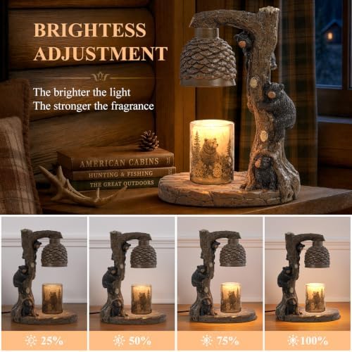 LOKHOM Bear Candle Warmer Lamp with Timer, Dimmable Candle Lamp Home Decor - Image 4