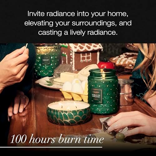 Voluspa Noble Fir Garland, Large Candle Jar, 18oz, Coconut Wax Blend, Scented Candles for Home, 100 Hour Burn Time, Poured in the USA - Image 5