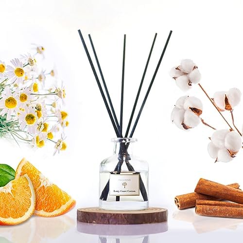 PRISTINE Ivory Coast Cotton/Inspired by Hyatt Hotel Scent Reed Diffuser for Home | Fresh Clean Sheet/Light Chamomile Reed Diffusers, Oil & Room Diffusers with Reed | Home Fragrance Scent Diffuser by PristineAroma