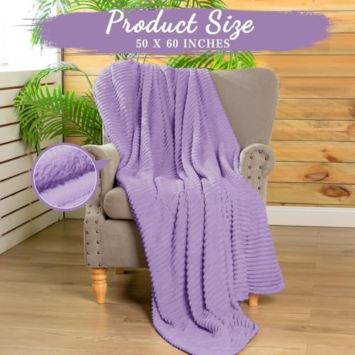 Buryeah 12 Pcs Flannel Blankets Bulk,Fall Outdoor Wedding, Pale Purple - Image 2