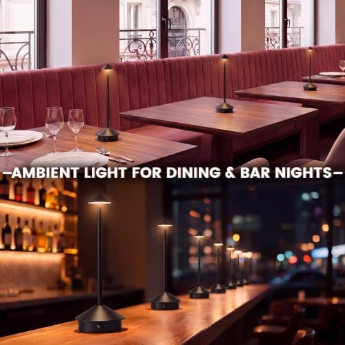 4 Pack Cordless Table Lamp, 3 Color Stepless Dimmable, Black - Image 6