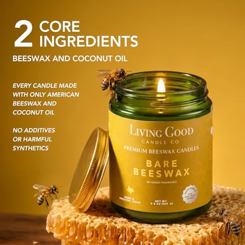 Fragrance-Free Beeswax Candle - 100% Pure & Natural, Sensitive Nose, 30+ Hr - Image 4