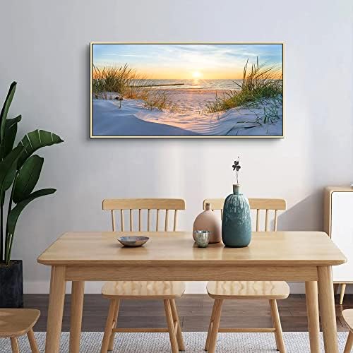 MHARTK66 Framed Wall Art for Living Room Modern Wall Decor for Bedroom Beach Landscapes Painting Coastal Picture Ocean Sunset Artwork for Walls Canvas Prints for Bathroom Office Large Home Decorations - Image 5