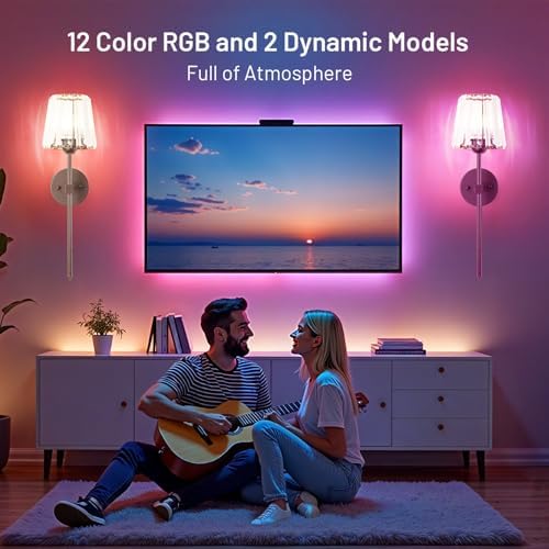 Crystal Battery Operated Wall Sconces Set of 2, Brown Rechargeable Wireless Wall Lights with Crystal Lampshade, 12 RGB and 3CCT Dimmable Wall Lamps with Remote for Bedroom Living Room Hallway - Image 5