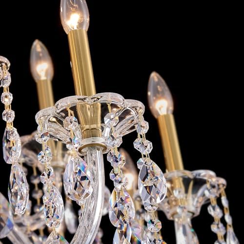 18-Light Large Crystal Chandelier, Vintage Maria Theresa Brass Gold Chandelier for Foyer, Staircase & High Ceiling Living Room, E12 Base - Image 5