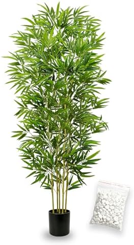 6FT Artificial Bamboo Tree,Fake Tree in Black Pot for Home Decor by JoyplantsDecoration