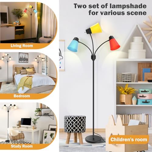 3-Light Floor Lamp LED Medusa Muiti-Head Adjustable Arc Neck Standing Lamp - Image 6