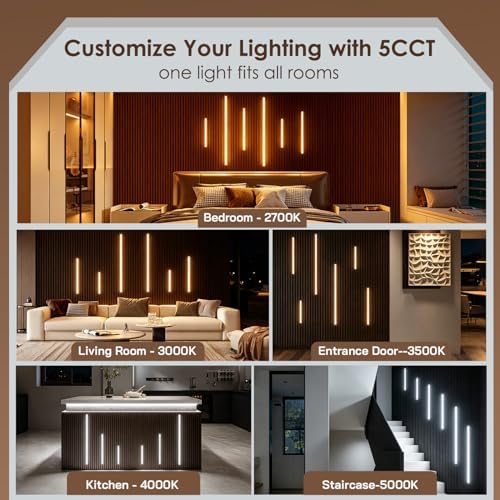 5CCT Slat Wall Lights for Wood Panels-6PCS Recessed LED Lighting - Image 2