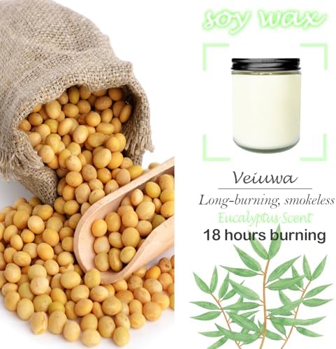 24 Pcs 6 Oz Eucalyptus Scented Soy Candles Set,Mason jar Bulk Candles for Gifts,Aromatherapy Candle,Great Stress Relieving Scented Candle for Girls as a Gift for Birthdays, Weddings and More! - Image 3