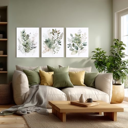 LLEEMPI Framed Sage Green Botanical Wall Art Set of 3, 12x16 Inch Prints - Image 5