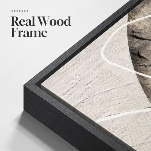 Large Framed Neutral Abstract Wall Art for Living Room,Set of 3, 24x36 In - Image 5