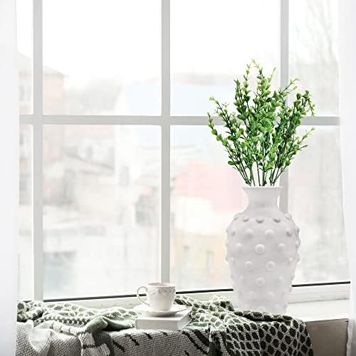 AuldHome Vintage White Hobnail Ceramic Vase, 11 inches tall, 5.4 inch diameter - Image 3