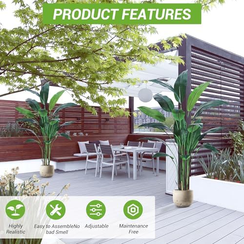 6FT Artificial Bird of Paradise Tree, Realistic Silk Faux Plant with 17 Trunks, Tall Fake Floor Plant for Indoor & Outdoor Home Décor - Image 4