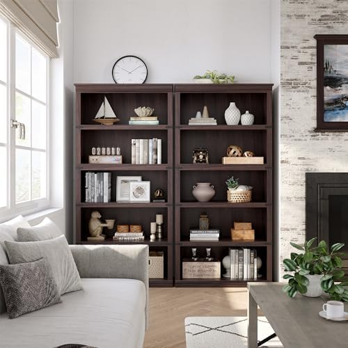 GarveeHome 5 Tier Farmhouse Bookcase, 67.4" Tall Book Shelf with Storage - Image 4