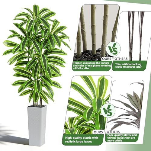 Artificial Yellow Dracaena Tree 7FT, Tall Fake Plants Indoor - Image 4